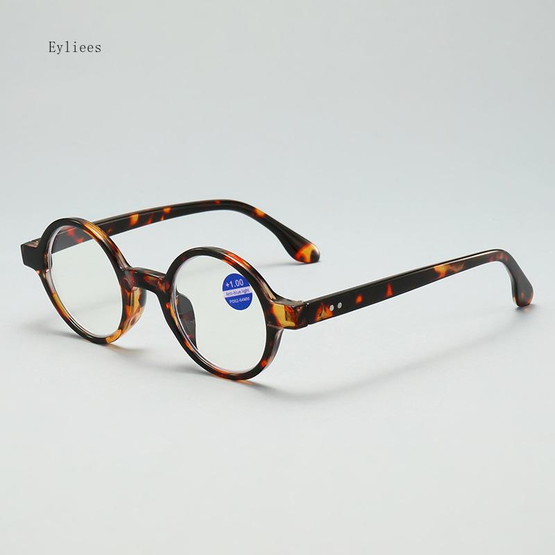 Personality Round Frame Reading Glasses Men Women Ultralight High Definition Anti Blue Light Transparent Lens Presbyopic Eyewear