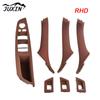 Inner Door Panel Handle Pull Trim Set Window Switch Armrest Pane Fit For BMW 5 Series F10 F11 7PCS RHD