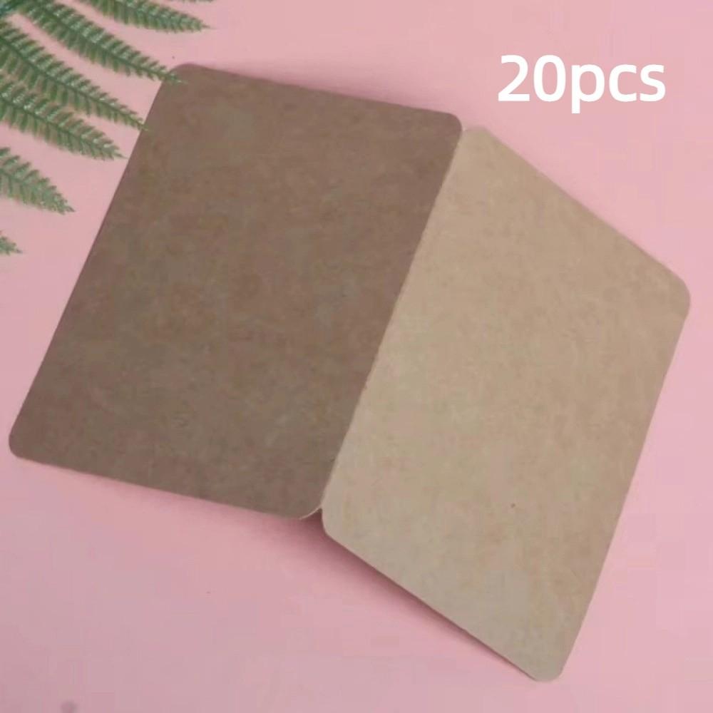 20pcs DIY Blank Kraft Paper Cards Folding Multi-purpose Hard Paper Card Gift Blessing Card Christmas Wedding Festival