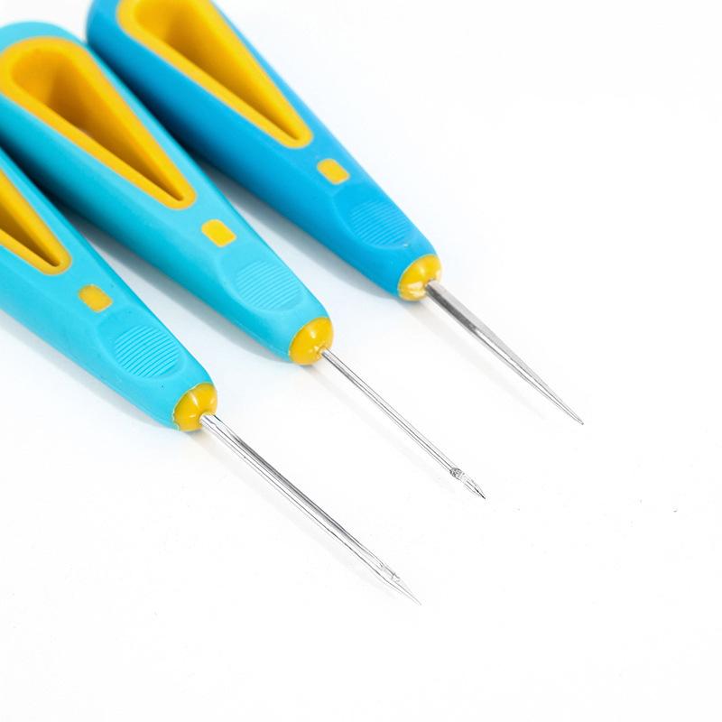 Lezna Para Reparar Zapatos de Cuero Costura Herramienta de Zapatero Manualidades DIY Recta Curva y Aguja de Gancho con Agujero Perforador Punzón Costurero