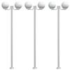 VidaXL Lampadaires d'extérieur 3 pcs argenté 215 cm acier inoxydable, éclairage au sol d'extérieur, éclairage au sol de 4006389