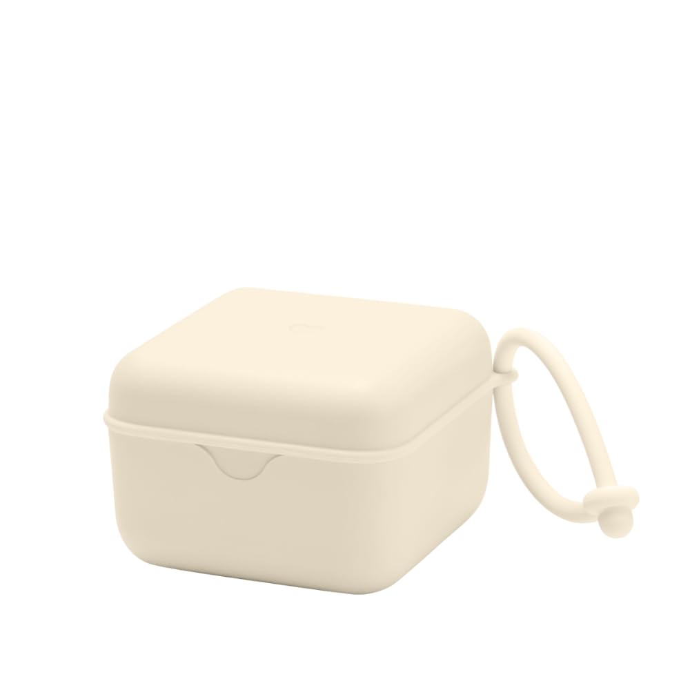 

BIBS Pacifier BOX Holder Case Genuine Lost Prevention Disinfection Case Snack Case 4200216 Ivory [Japanese Product]