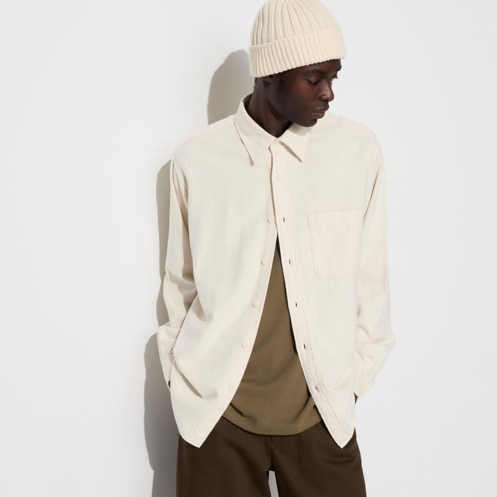 

Uniqlo Рубашка из фланели с длинным рукавом и обычным воротником 69 NAVY/UNISEX S