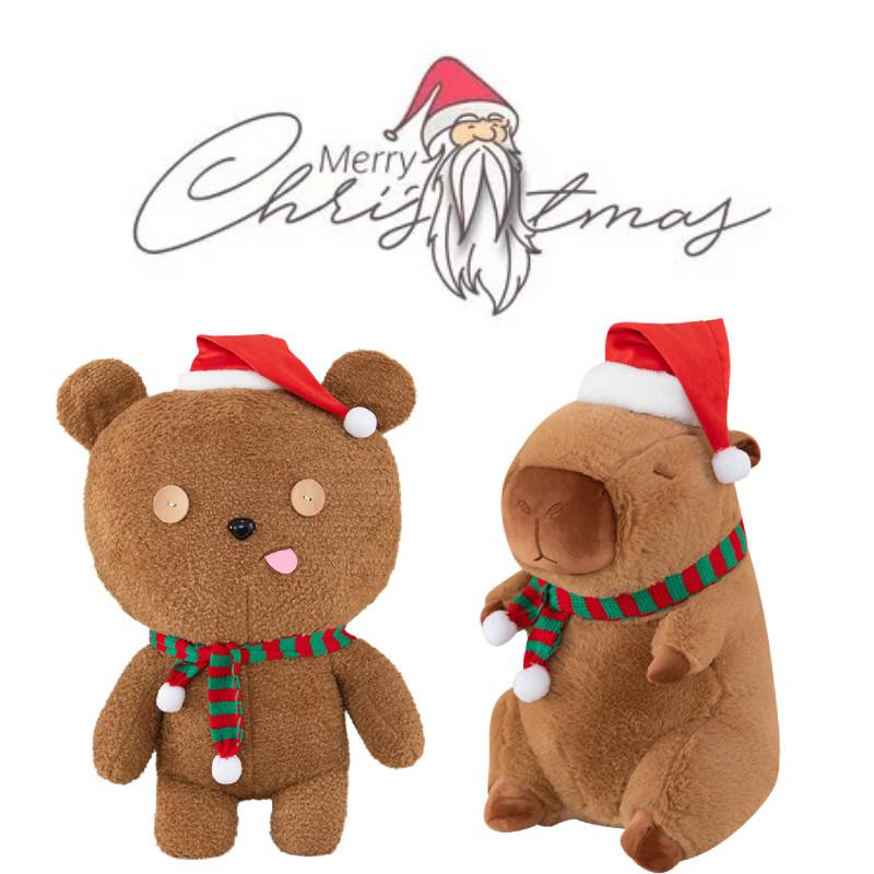 Entzückendes Weihnachtskaripybara Plüschtier Für Kinder Niedliche Weiche Tierpuppe Geschenk