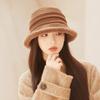 New Hat for Women Solid Color Versatile Fisherman Hat for Winter Outdoor Large Head Circumference Showing Small Thermal Basin Hat