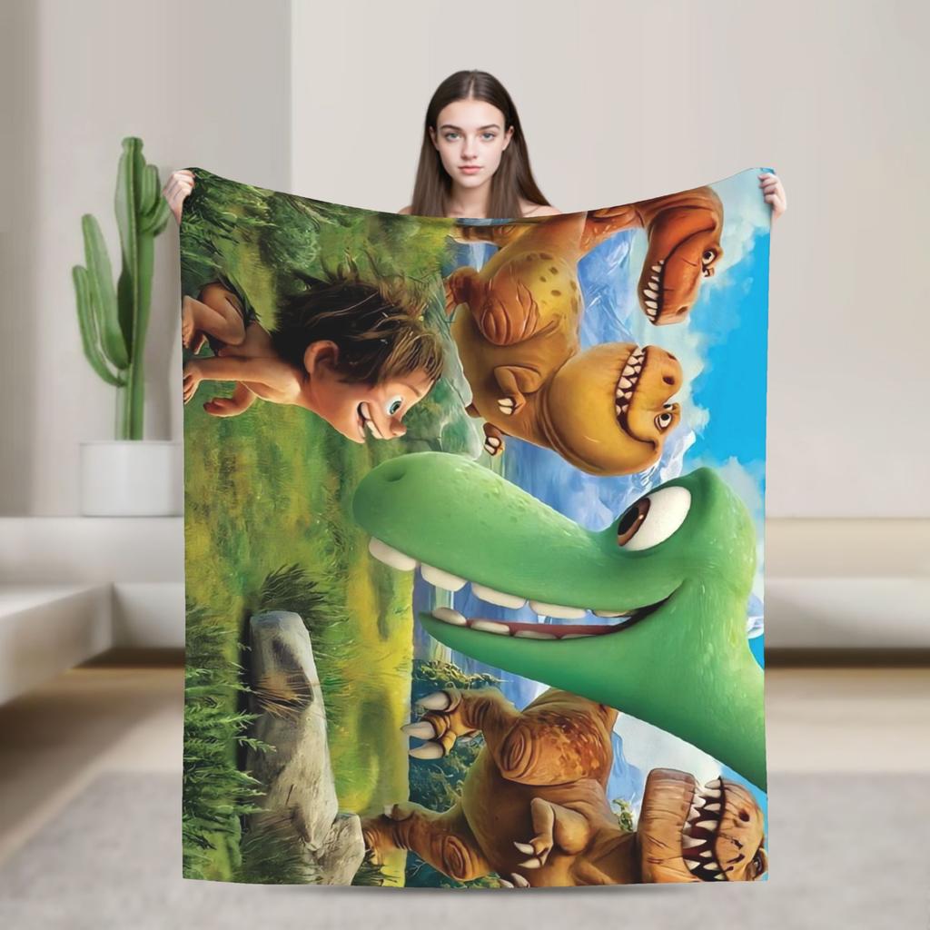 The Good Dinosaur Arlo Spot Gebreide Deken Schattige Cartoon Flanellen Plaid Dekens Beddengoed Bank Ultra-Zacht Warm Sprei Draagbaar