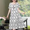 Elegant Women s Summer Sundresses Loose Korean Style Clothes Women New Vintage Print Midi Dress 2XL