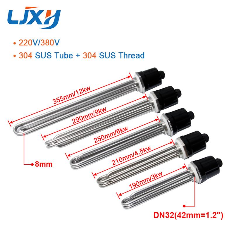 LJXH 304 Stainless Steel 220V/380V DN32(41mm) Tubular Water Heating Element 3KW/4.5KW/6KW/9KW/12KW