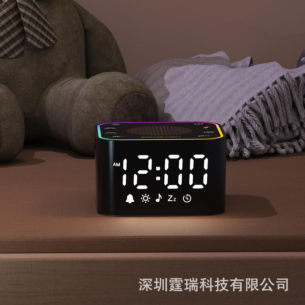 Small portable travel bedside with white noise colorful atmosphere night light sleep instrument alarm clock