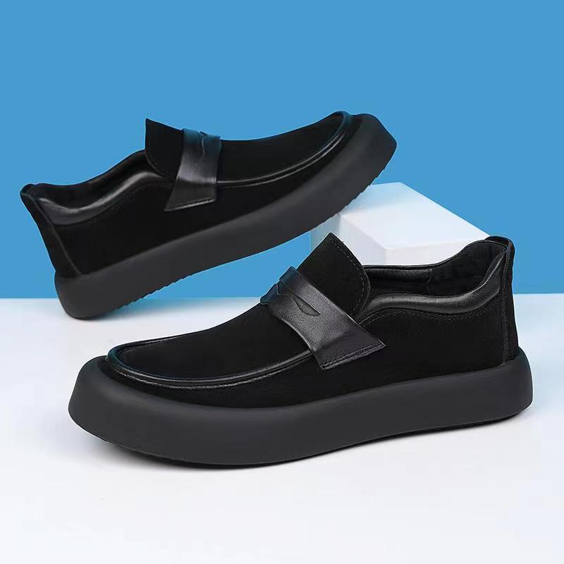 Shoes Men's Autumn Leather Versatile Trend Foot Casual Leather Shoes Men's Doudou Shoes One Pedal Lazy Loafers