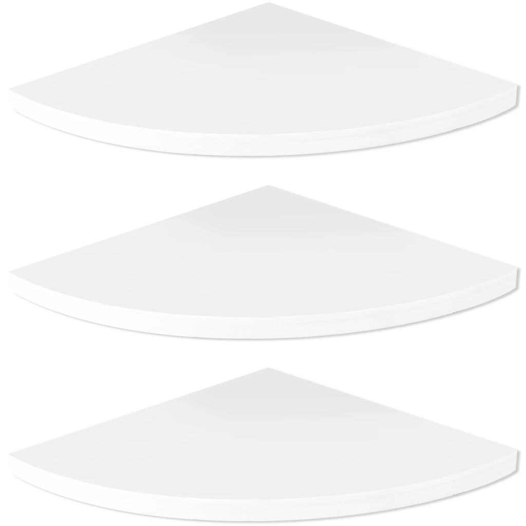3-teiliges, an der Wand montiertes, dekoratives Regal, weißes Eckregal, Mehrzweck-Aufbewahrungs-Organizer für die Dekoration von Zuhause, Schlafzimmer, Wohnzimmer und Badezimmer