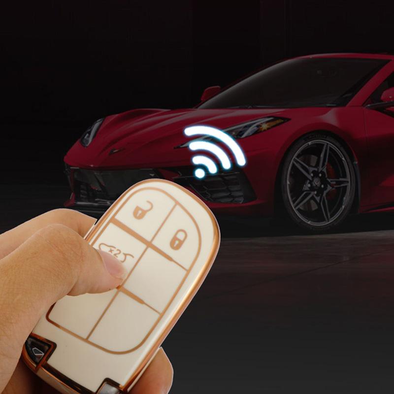 Plating TPU Car Key Cover Case Fob for Jeep Renegade Compass Grand Cherokee for Chrysler 300C Wrangler Dodge Car Accessaries