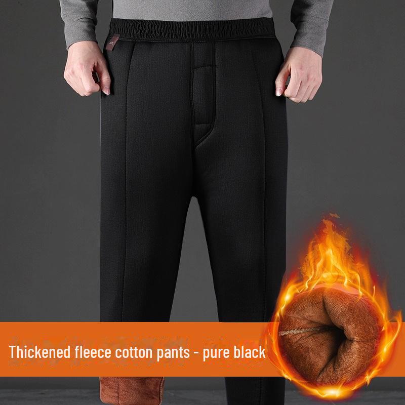 

Мужские теплые зимние брюки с бархатной подкладкой - густая верблюжья шерсть для мужчин среднего и старшего возраста 5XL (175-200 jin)