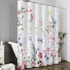 Floral Bathroom Shower Curtain Polyester Fabric Plant Shower Curtain For Bathroom, Machine Washable Quick Dry