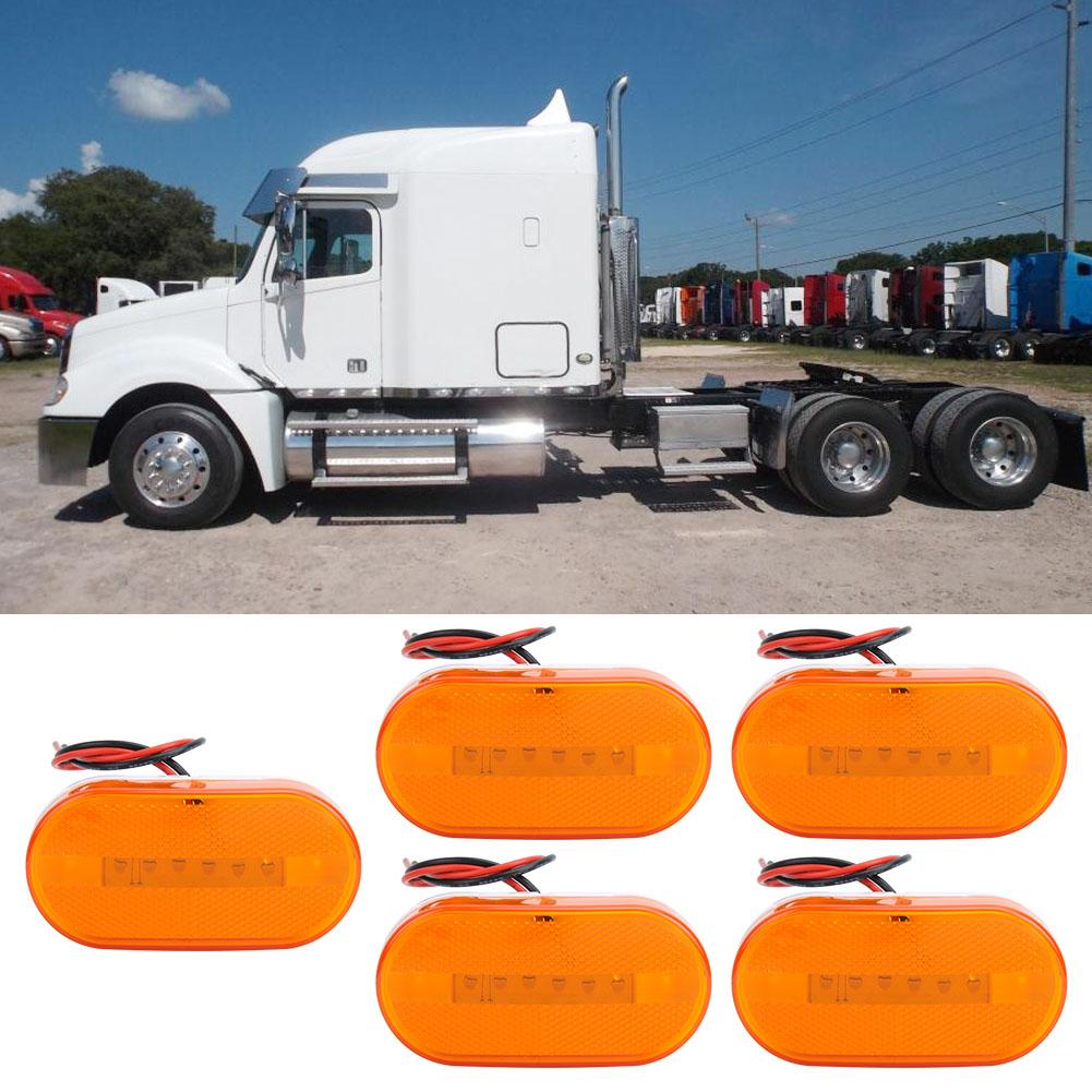 5pcs 6LED 12V Side Marker Indicators Lights for Truck Trailer Practical Accessory