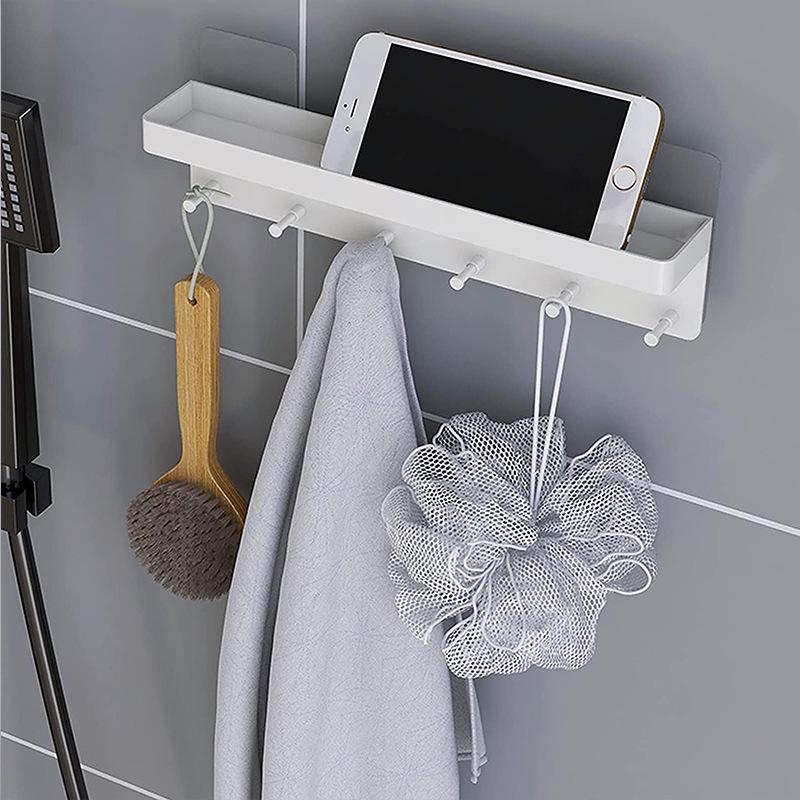 Punch-Free Stainless Steel Wall Rack for Kitchen, Bathroom, and Entryway Storage