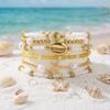 6Pcs/Set Boho Shell Starfish Stacked Bracelets for Women Imitation Pearl Beaded Elastic Bracelet Summer Ocean Jewelry Gift