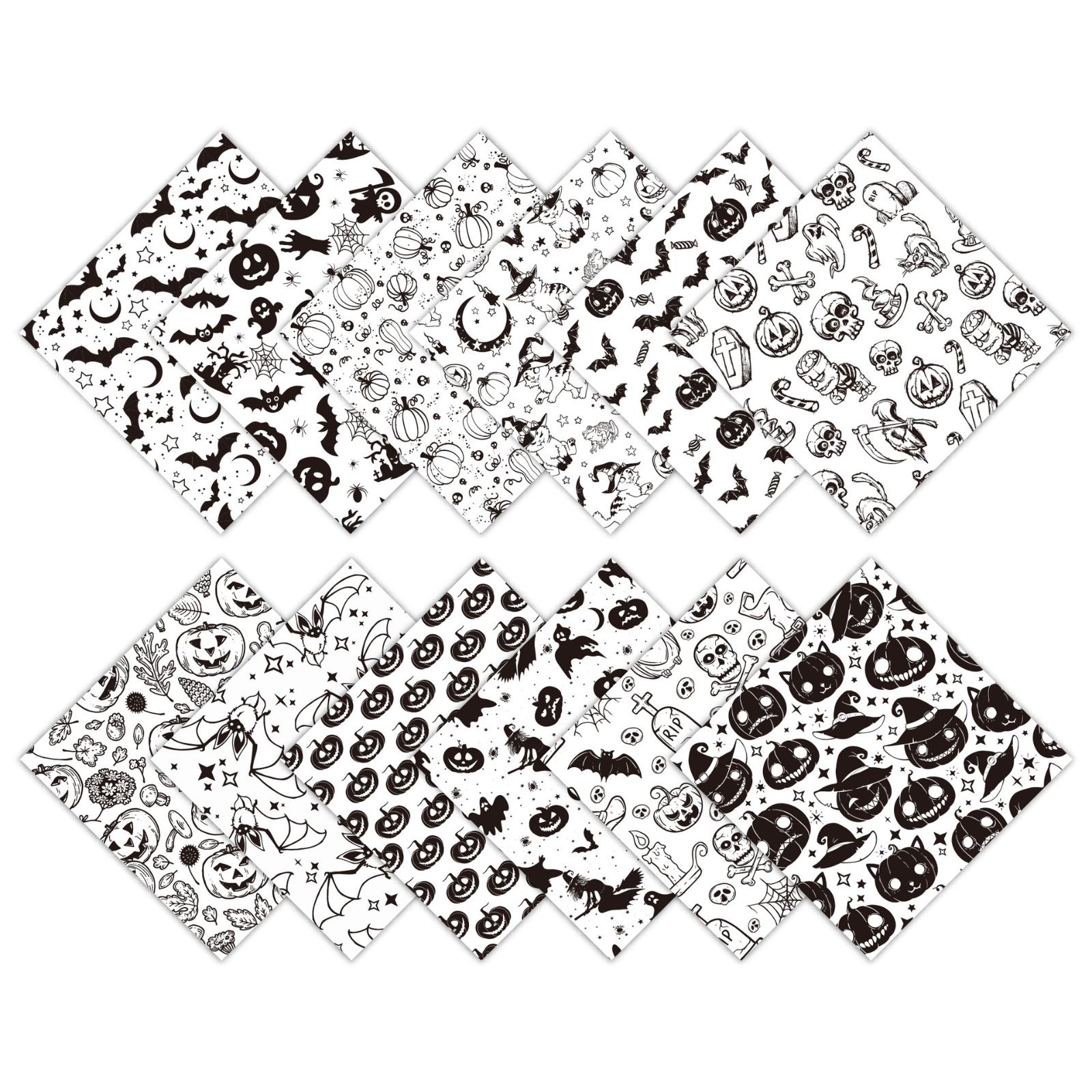 

Набор бумаги с узором на Хэллоуин, декоративная бумага для изготовления открыток, рукоделия, скрапбукинга, украшения One Size