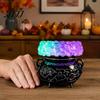 Hexen Zimmerdekorationen Halloween Kessel LED Blasenlicht, Leuchtender Hexen Kerzenhalter, Hexerei Motto Party Deko Farbwechselnde Gruselige Trank Lampe