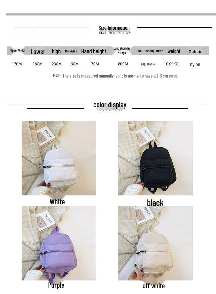 Zaino Classico in Nylon da Donna 2021 - Alla Moda Stile Coreano per Studenti