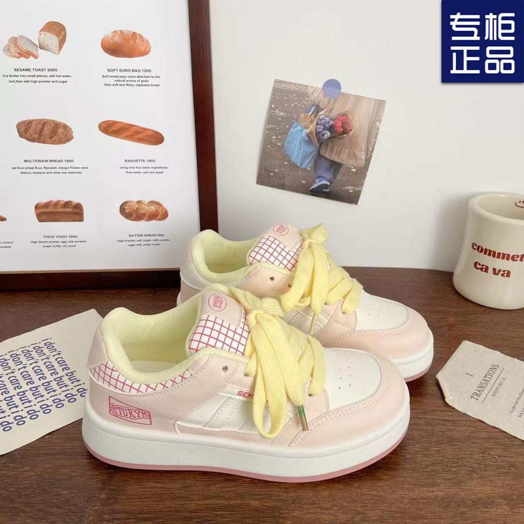 Casual versatile sports shoes small fresh blue 2025 new spring versatile board shoes student platform bread shoes women