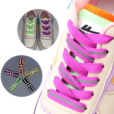 3M flache reflektierende Schnürsenkel, leuchtende im Dunkeln leuchtende Schnürsenkel, luxuriöse fluoreszierende Schnürsenkel für Turnschuhe, Schnürsenkel