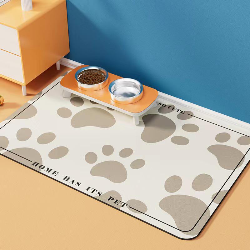 

Cross-border Pet Feeding Mat: Splash-Proof, Non-Slip, Diatomaceous Earth, Quick-Dry, Water-Absorbent, Cat Paw Design for Cats and Dogs 30x40cm Small