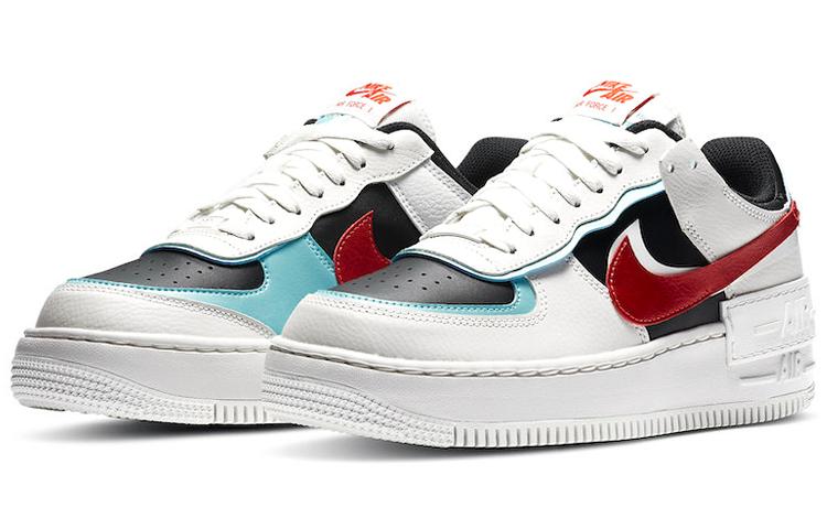 Nike Air Force 1 Low Shadow Bleached Aqua Chile Red Women's DA4291-100