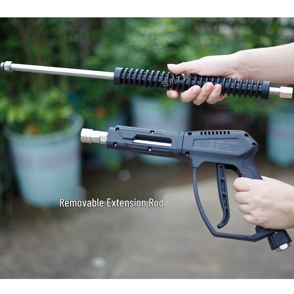 250kg Car Wash Machine: High-Pressure Water Gun Head with Anti-Tangle Ceramic Core, M14/M18/M22 280360.