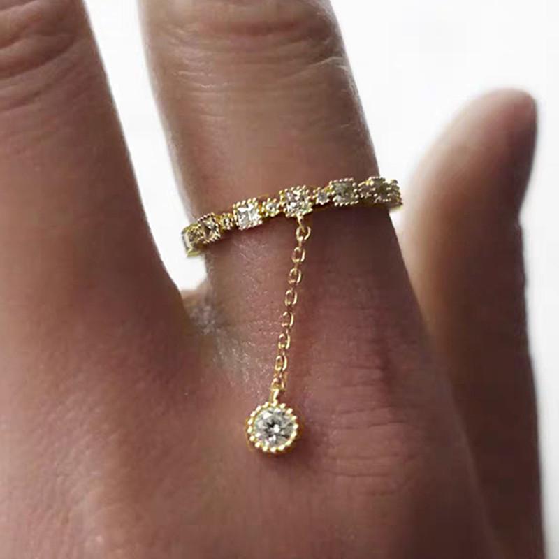 European and American Personalized Creative Zircon Pendant Women s Ring Elegant Niche Design Swaying Tail Ring Accessories 6
