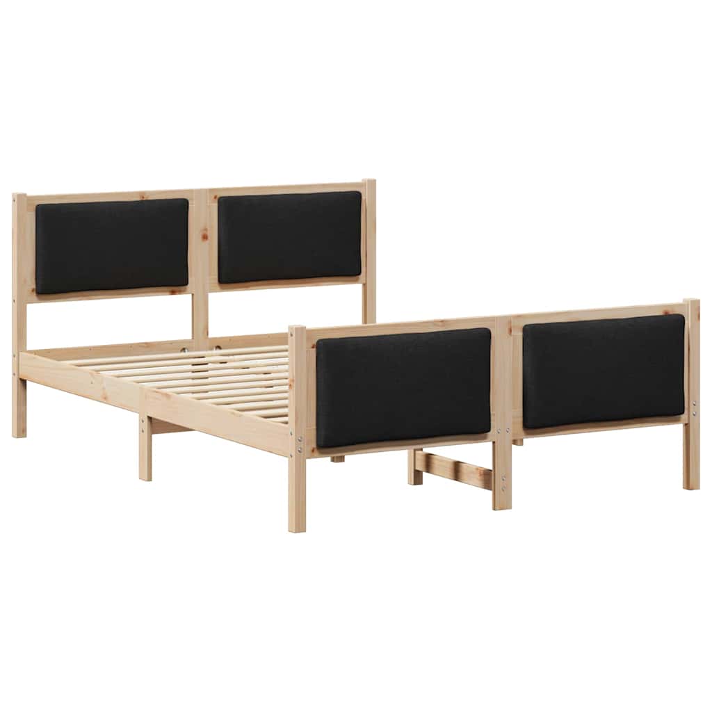 Bed Frame with Headboard Black 135 x 190 cm Fabric