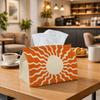 1pc Retro Abstract Modern Tissue Box | Durable, Sun Ray Geometric Bold Suitable for Living Room Accent, Bedroom Decor, Encouragement Gifts, Workplace 