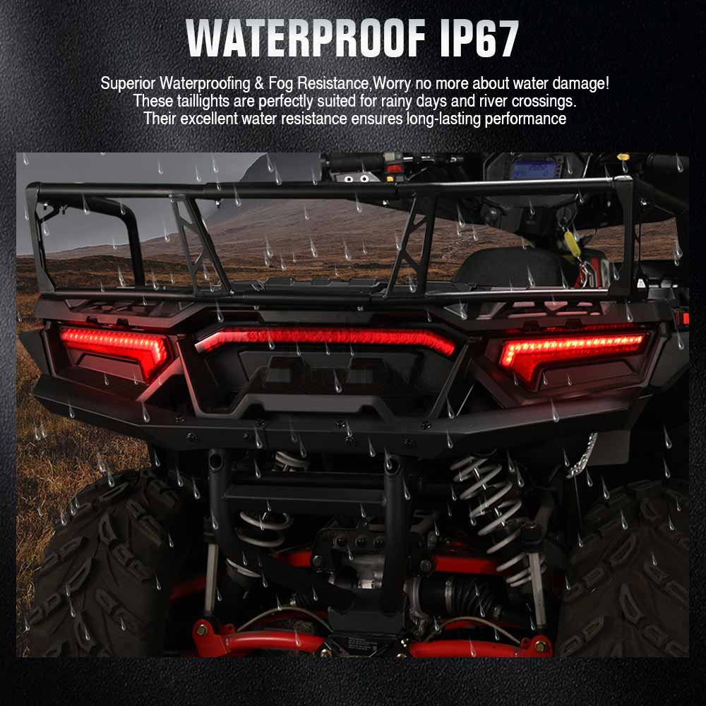 12V Red Set Replacement LED Tail Lights Part Fit For Polaris RZR XP 1000 RZR XP Turbo Sportsman 570 850 1000 2017-2023 #2413431