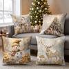 4 Pack Christmas Throw Covers, Cushion Pillowcases for Sofa Couch Home Decor