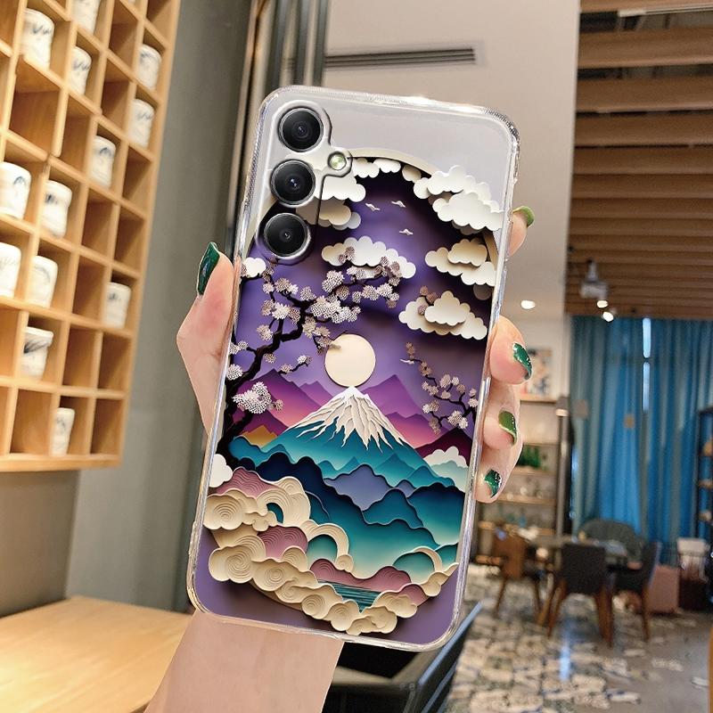 

Мягкий прозрачный силиконовый чехол с узором в китайском стиле для Samsung A55 A35 M35 M34 S24 Xiaomi Redmi Note 13 Pro 13C Camera Противоударный защитный чехол Redmi Note 13 Pro 4G