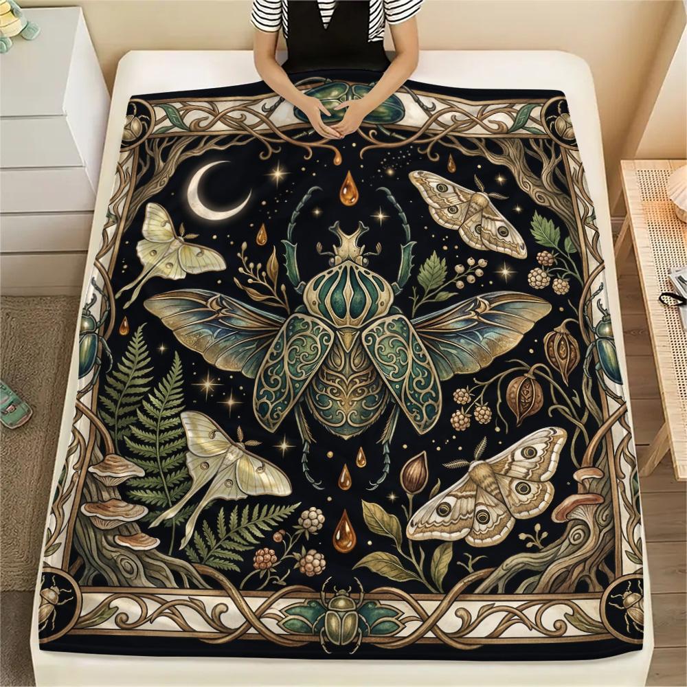 1Pc Butterfly Chicken Vintage Art Print Flannel Blanket High Quality Warm Comfortable Cover for All Seasons Perfect for Gifts Home Decor