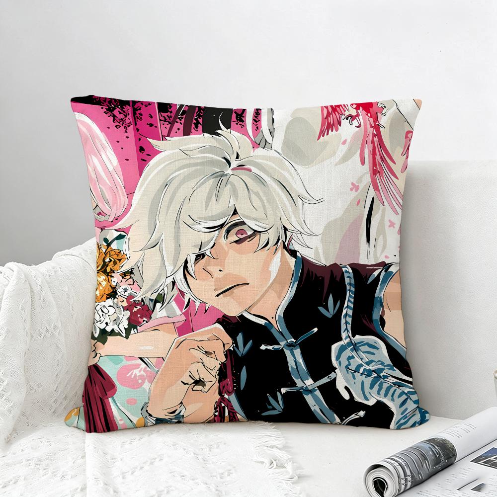 Anime Hells Paradise Cushion Cover Natural Linen Pillowcase Set AllinOne Decor for Sofa Bedroom  Chair