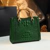 "2025 New High-End Crocodile Leather Tote Bag for Women - Elegant Crossbody for Middle-Aged Ladies"