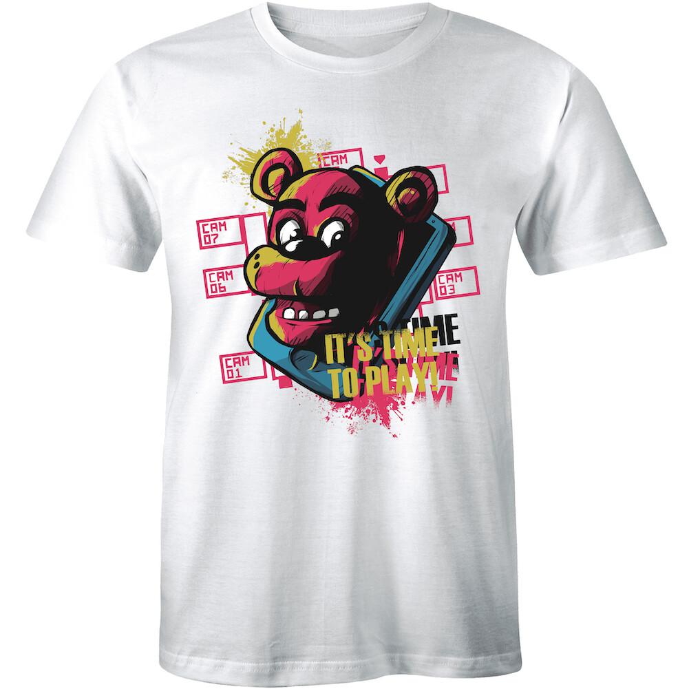 Funny It s Time to Play Funny Cartoon Printed Short sleeve Tee Men T-shirt S