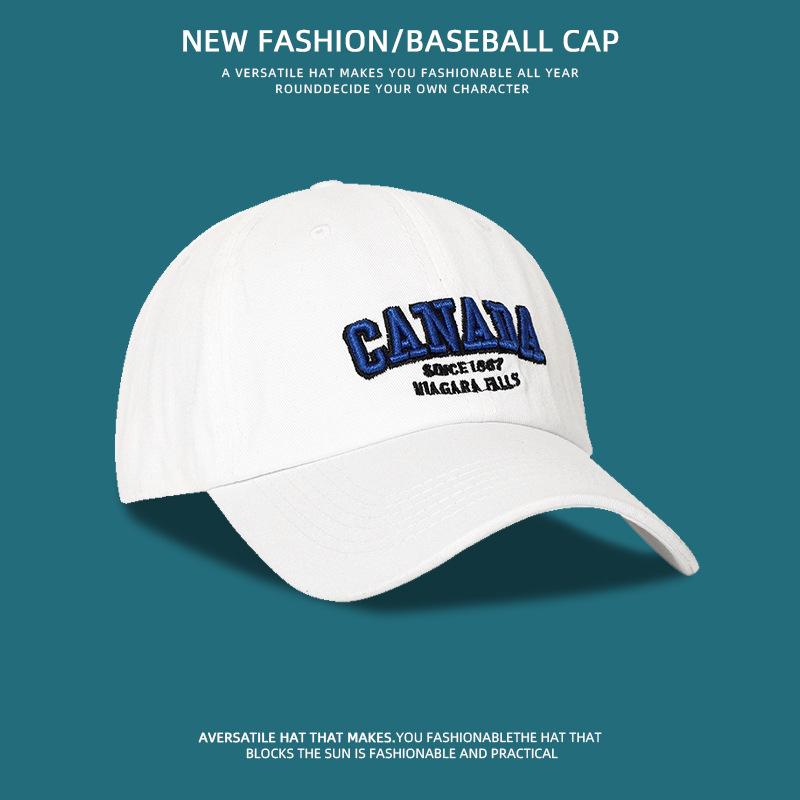 

Tide brand retro embroidery soft top sunshade baseball cap children wide brim show face small versatile sunscreen cap men Adjustable