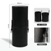 Round PU Leather Makeup Brush Holder Cylinder Organizer Desk Vanity Storage