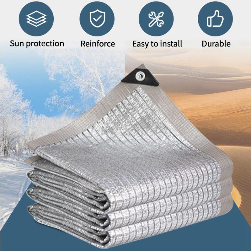 Síť na zahradní slunečník Slunečník Stříbrná hliníková fólie Ochrana proti UV záření Tkanina na sluneční clonu Reflexní tepelná izolace Markýza 3x3M