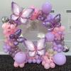 110 Piece Purple Butterfly Balloon Arch Kit Butterfly Maca Pink Balloons For Birthday Parties