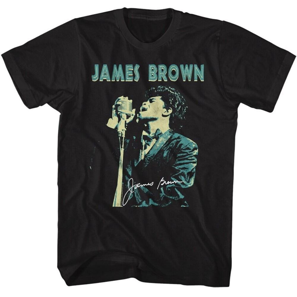 Vtg James Brown Singing Heavy Cotton Black Full Size Unisex Tee Shirt BL035 Unisex T-Shirt M