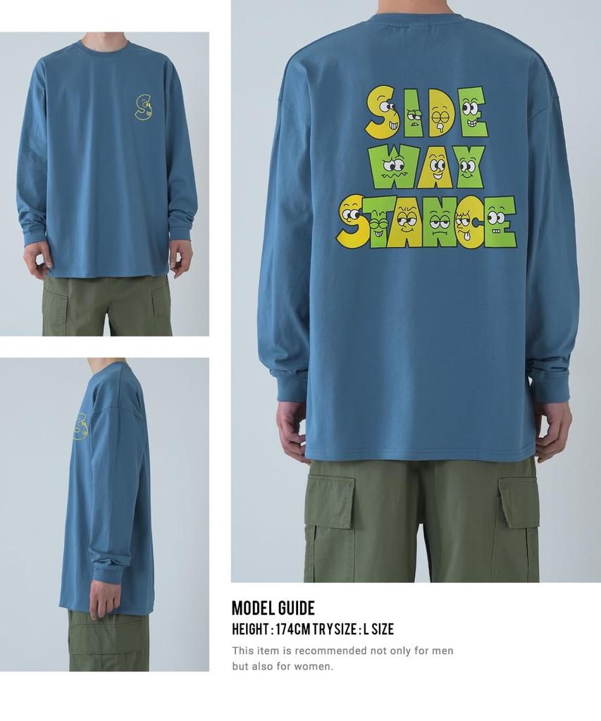 [IMPROVES] [SIDEWAYSTANCE] Facial Logo Long Sleeve T-Shirt