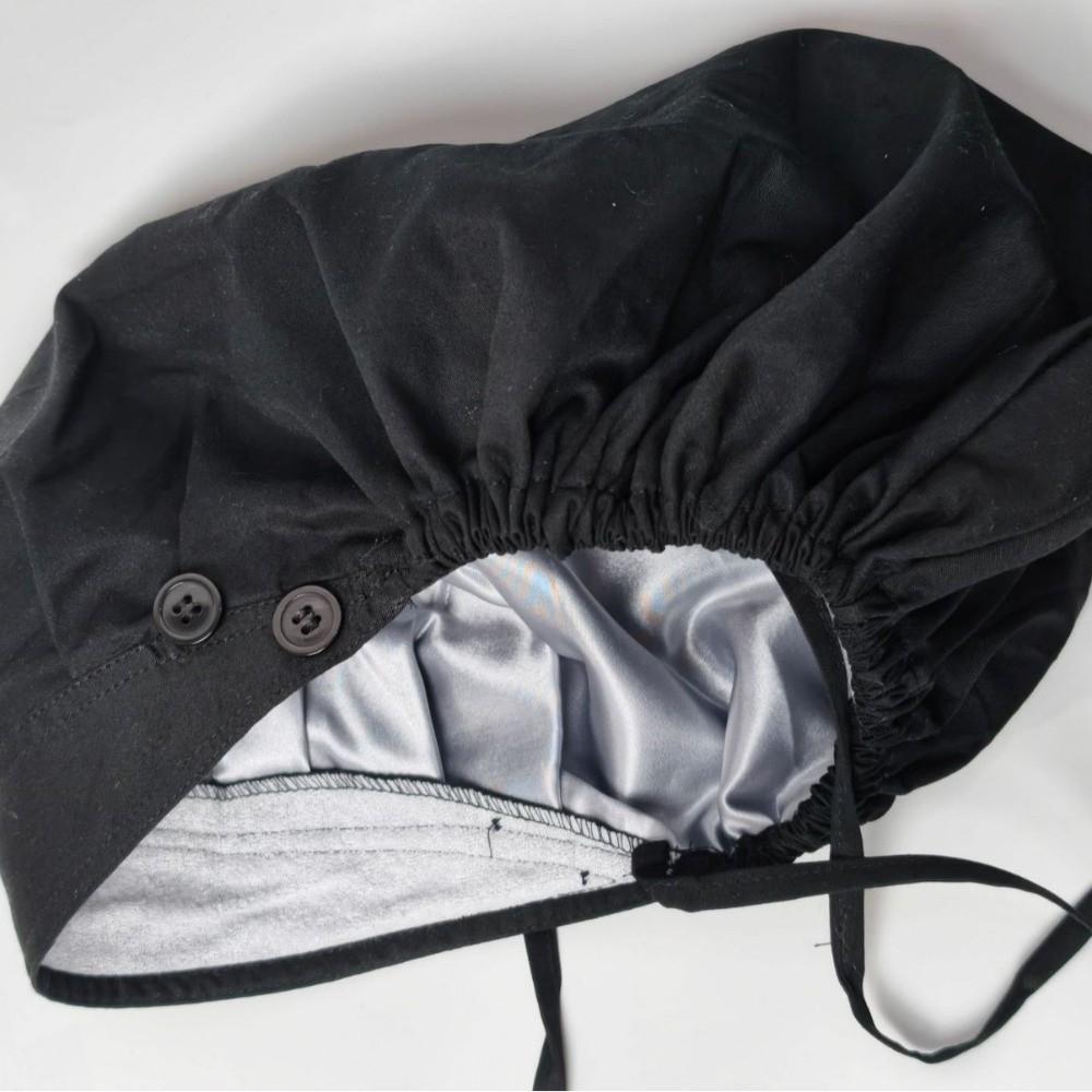 Satin Lining Surgical Hat Elastic Ponytail Holder Cap New Matte Fabric Cap For Nurse