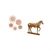 Rattan Woven Wall Art And Horse Figurine Sculpture for Tea Room Hallway Bedroom Porch Cafe Home