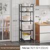 Multi-layer Kitchen Storage Shelf with Wheels - Punch-free Microwave Oven Rack & Vegetable Sundries Organizer