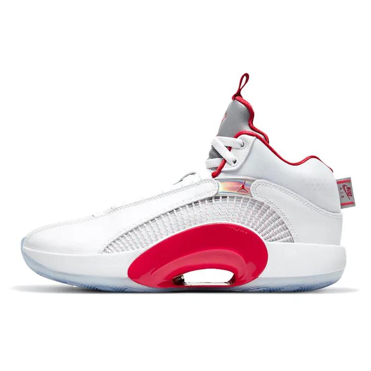 Air Jordan 35 'Fire Red' (Unisex) White / Metallic Silver / Fire Red Basketball Shoes CQ4227 100