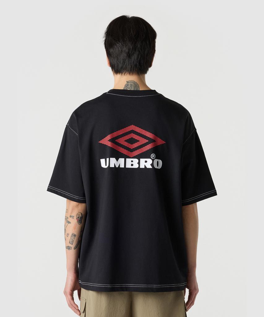 UMBRO Crispy Taslan Logo Short Sleeve T-Shirt Black Ur224Crs59 (B Type)